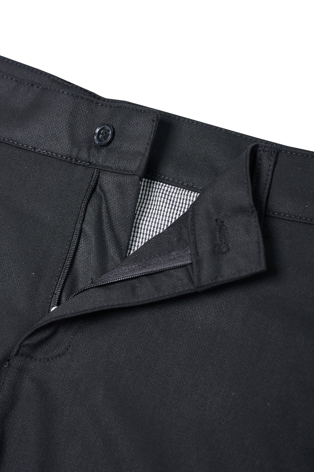 Textured Piqué Black Pants