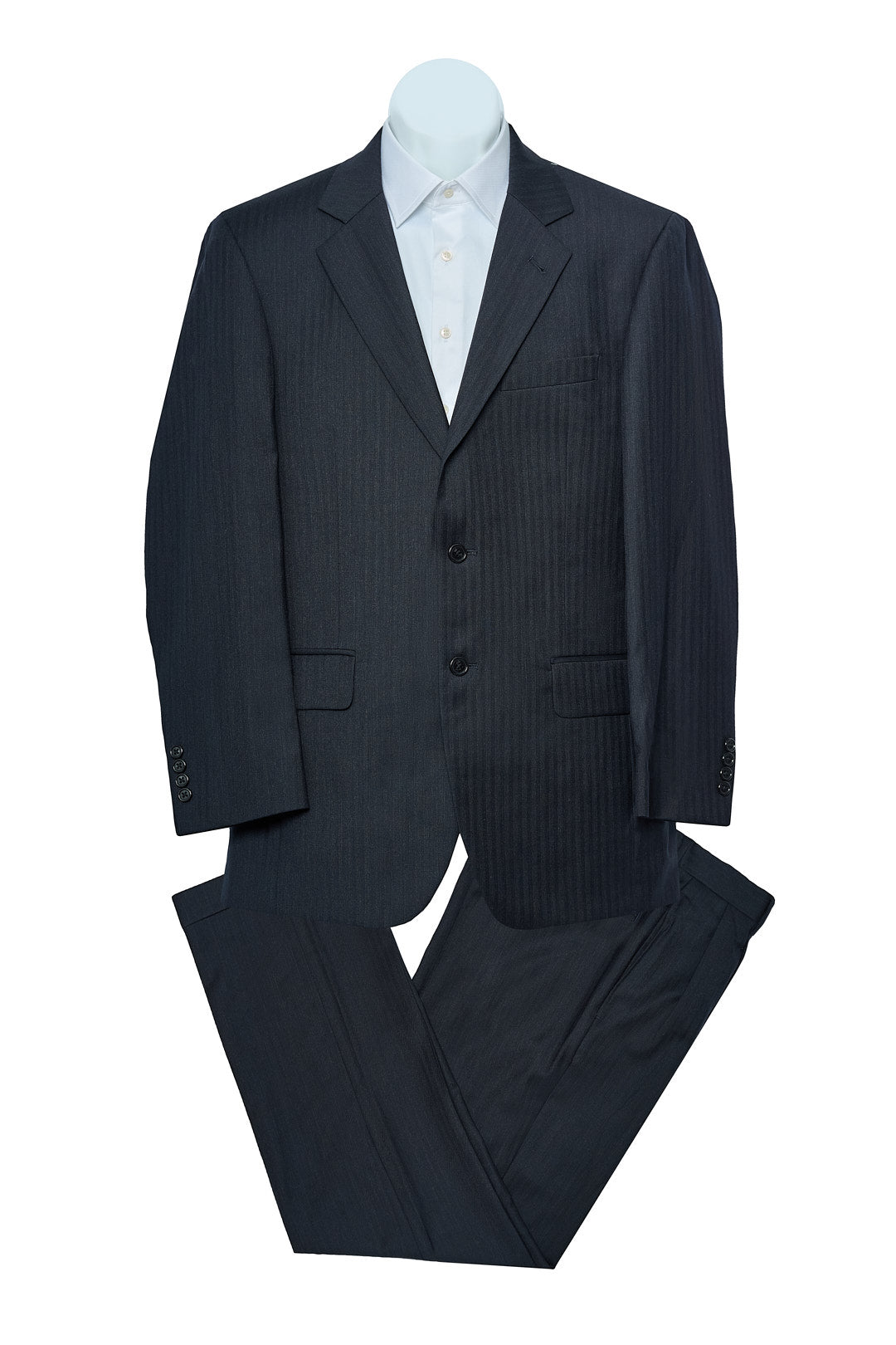 Dark Pinstripe Wool Suit