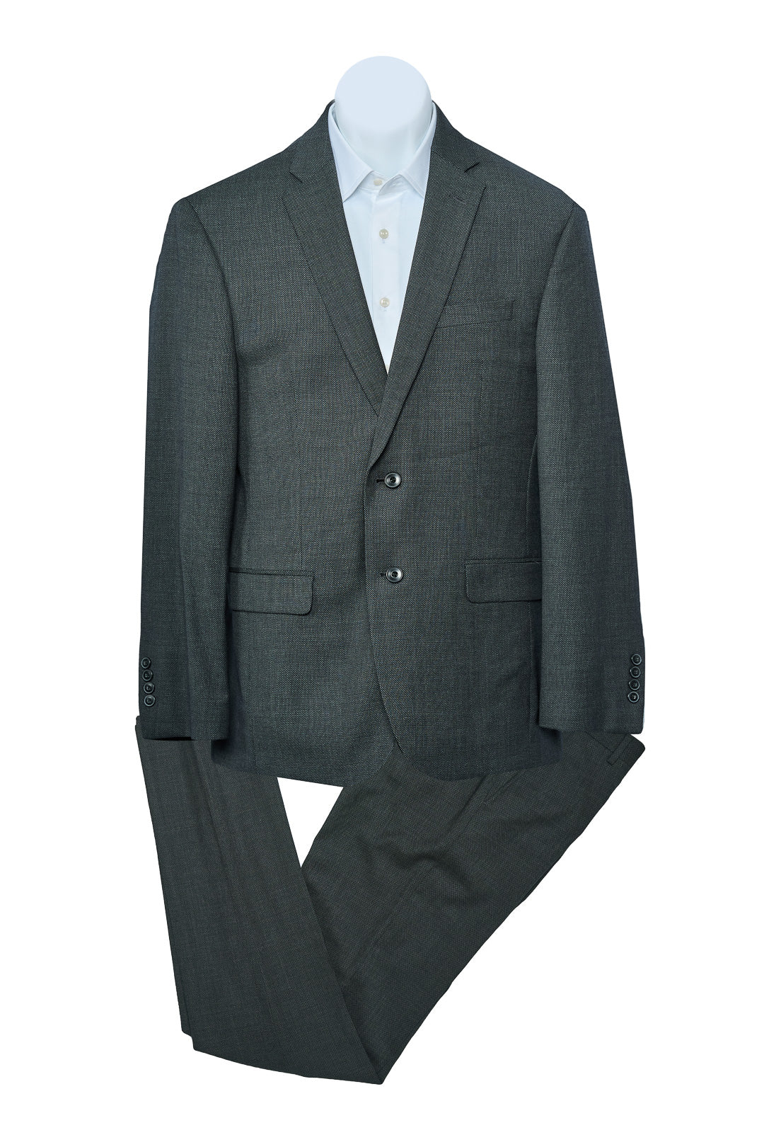 Textured Gray Wool Suit