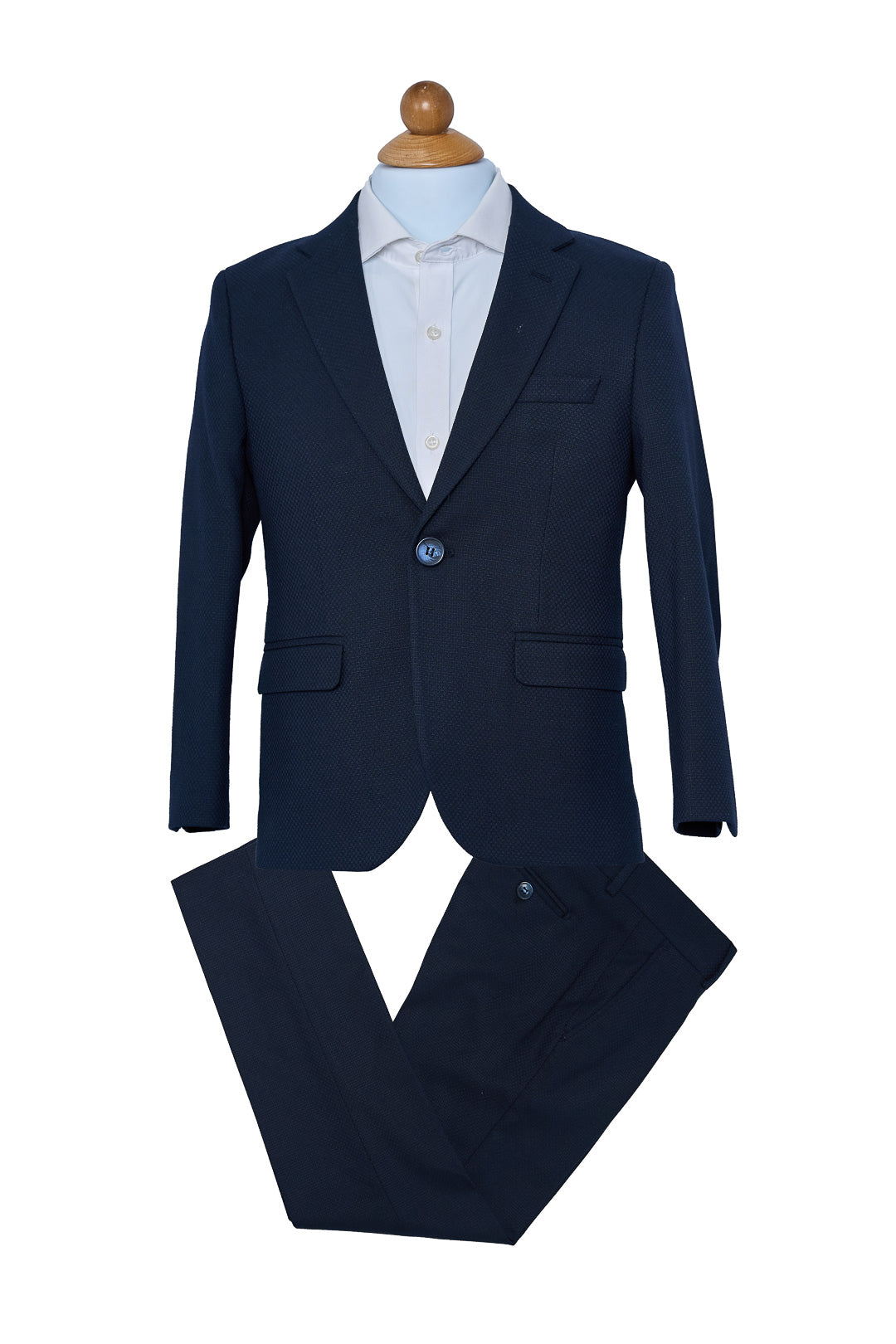 Piqué Patterned Navy Suit