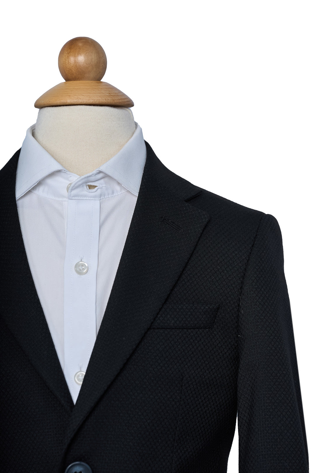 Piqué Patterned Black Suit