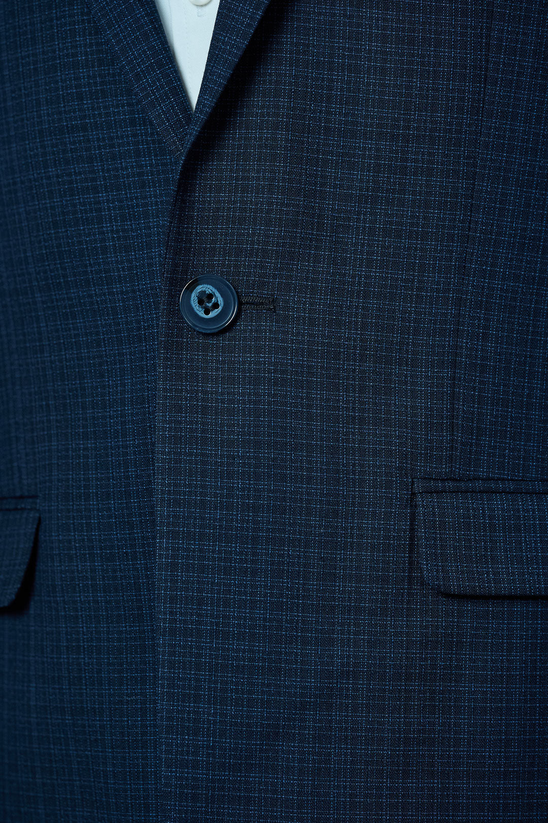 Navy Check Patterned Suit