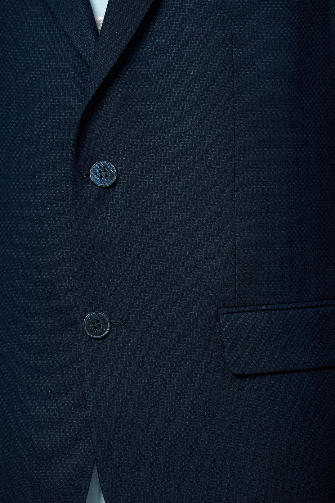 NEW Navy Blue Piqué Patterned Suit