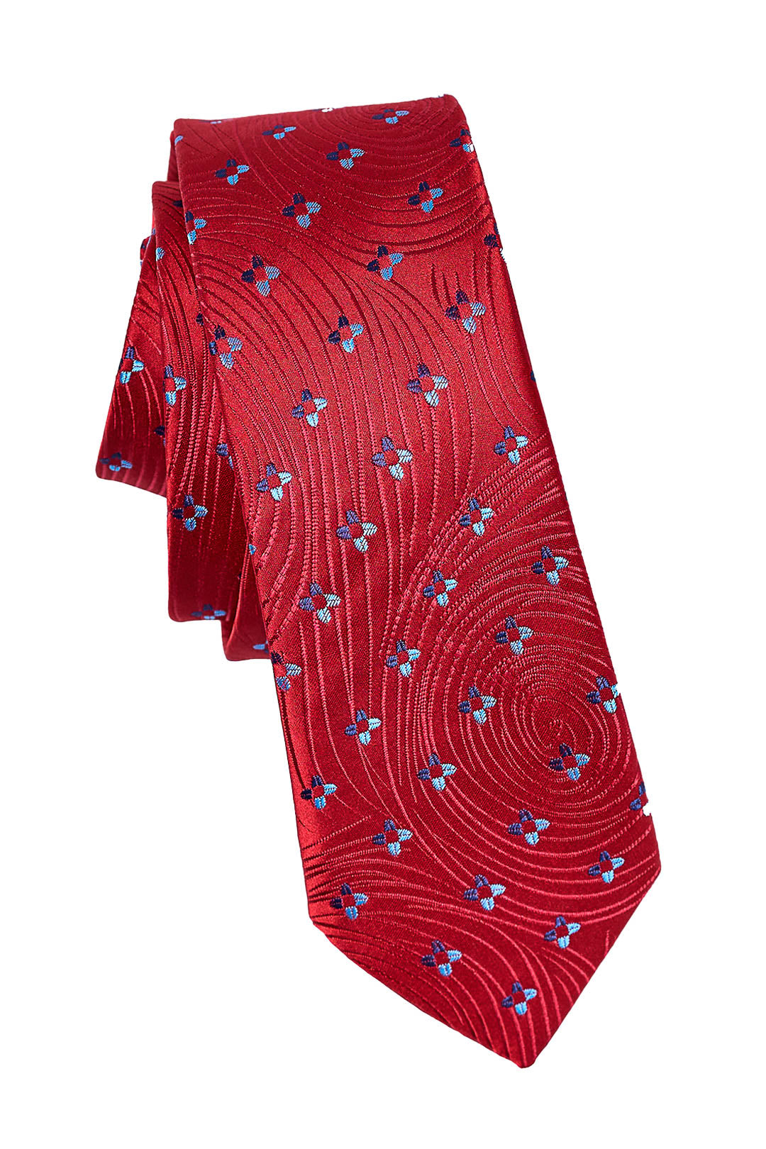 Silk Red Flowers Tie