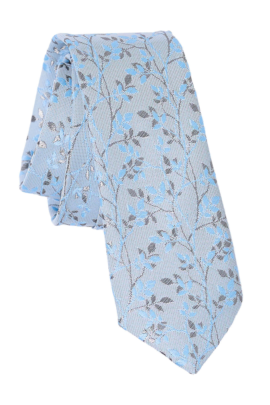 Light Blue Leaves Tie