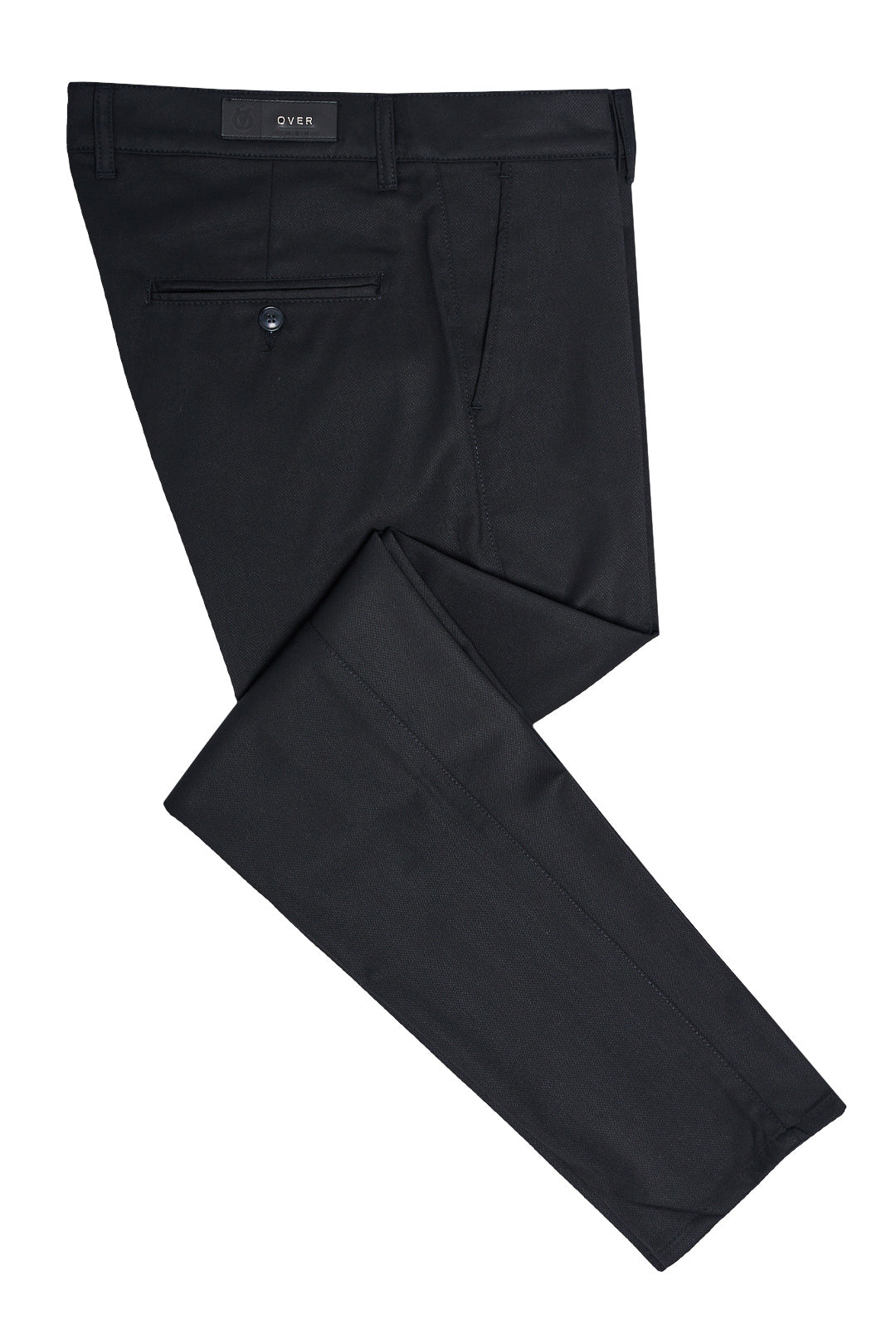 Textured Piqué Black Pants