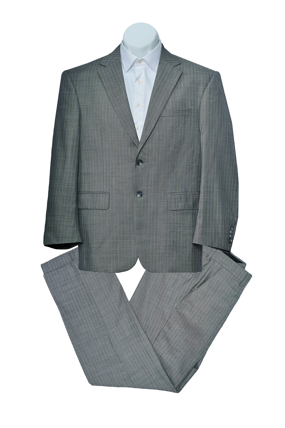 Light Blue Striped Gray Suit