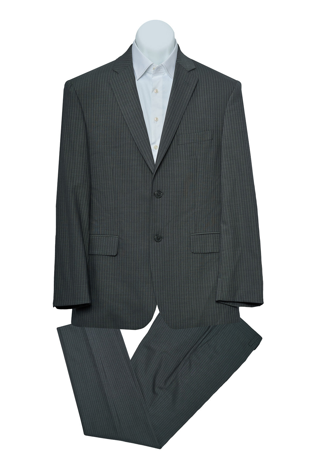 Pinstripe Gray Wool Suit