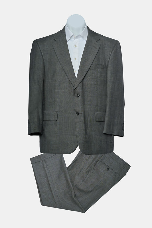 Gray Plain Wool Suit