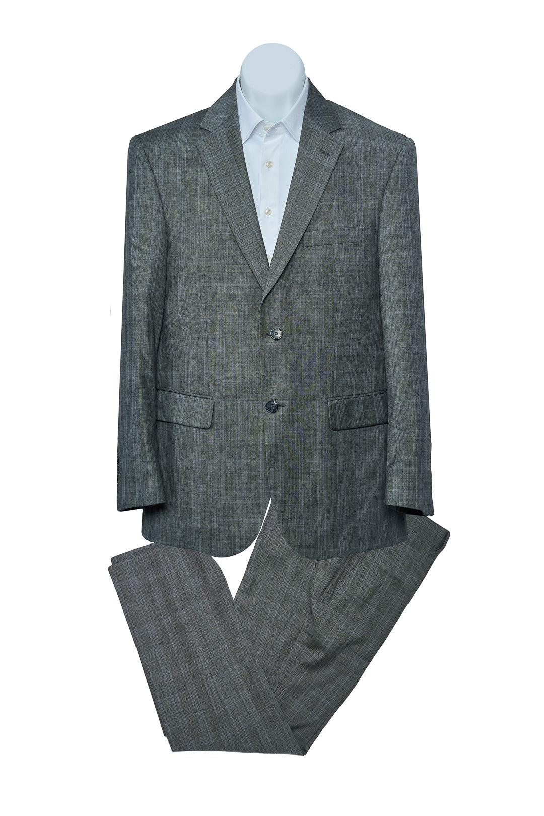 Gray & Light Blue Check Suit