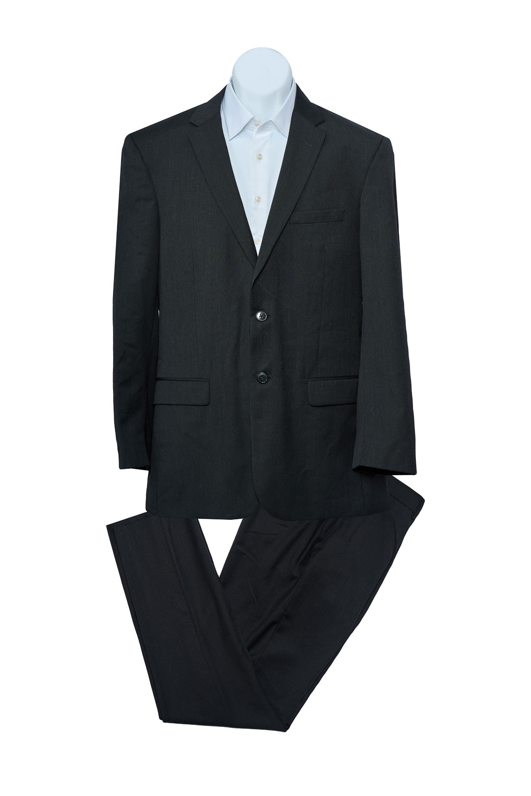 Textured Black Wool Suit