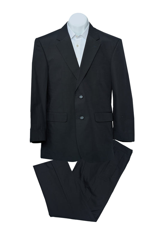 Plain Black Wool Suit