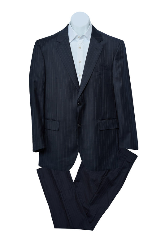 Pinstripe Navy Wool Suit