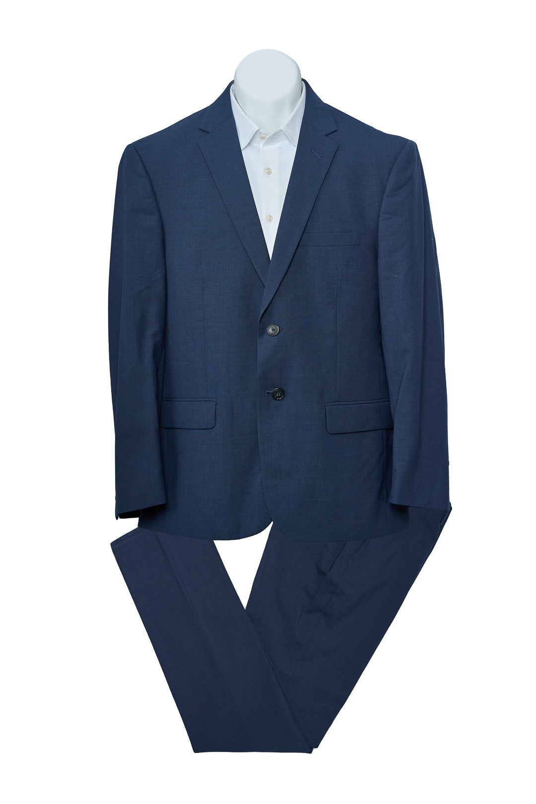 Plain Blue Wool Suit