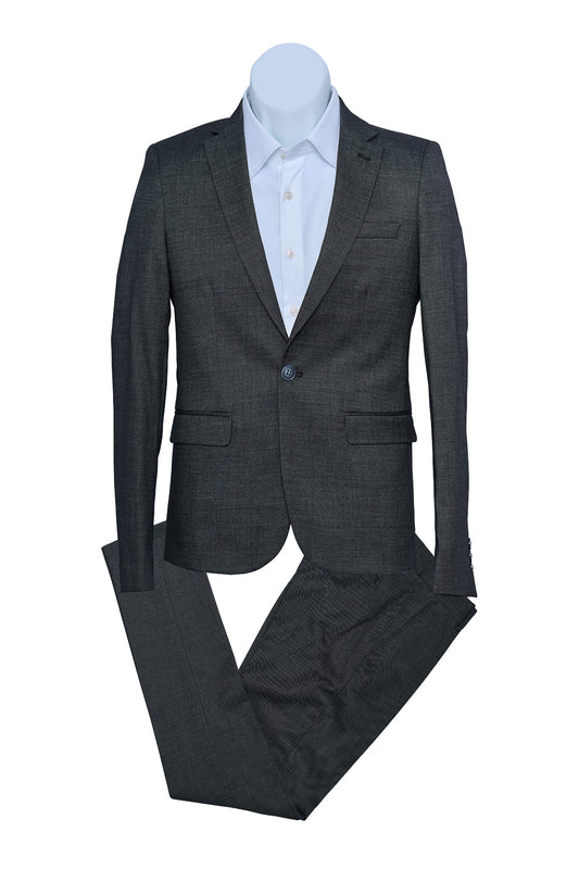 Textured Gray Plain Suit