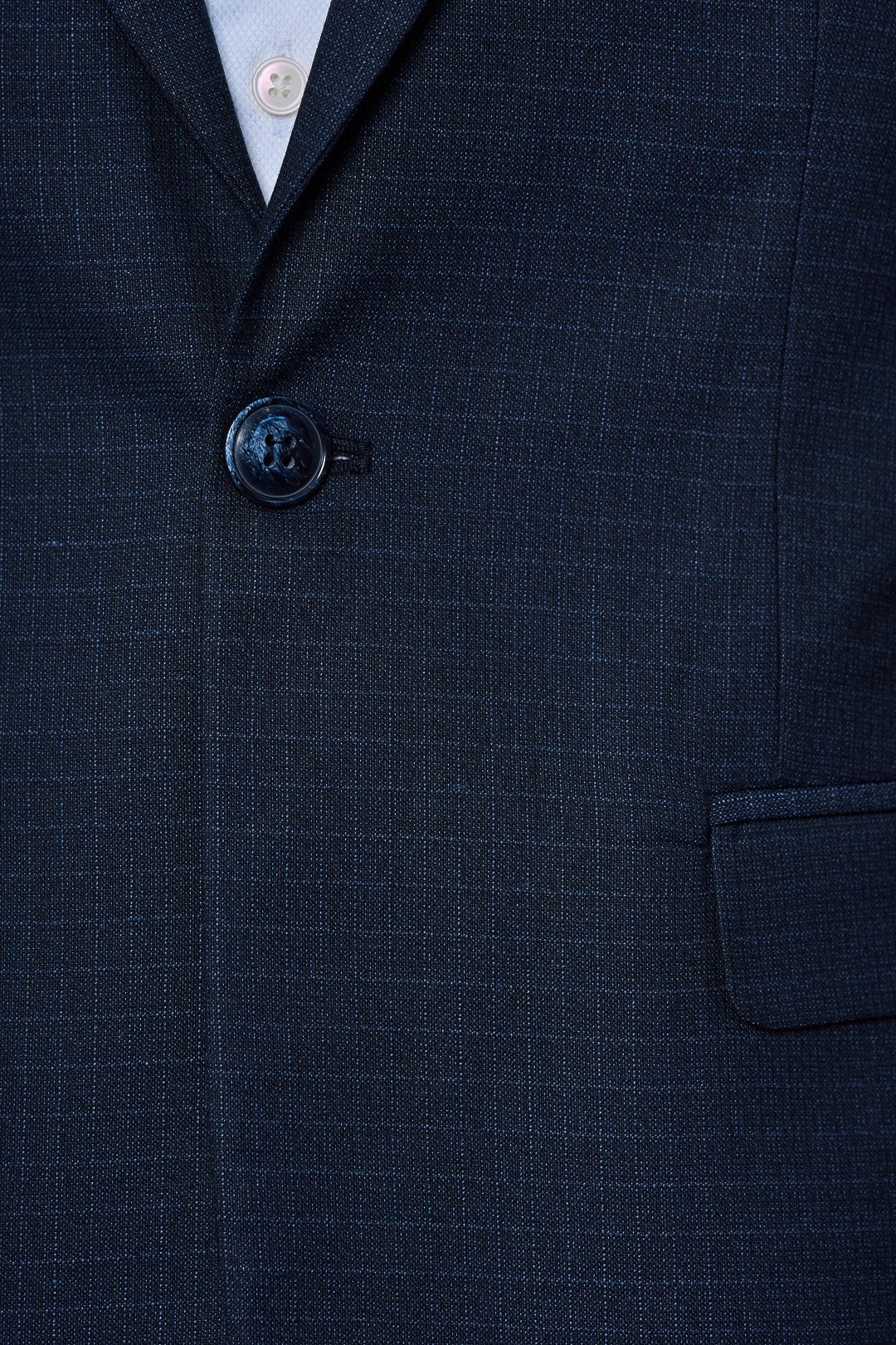 Navy Check Patterned Suit