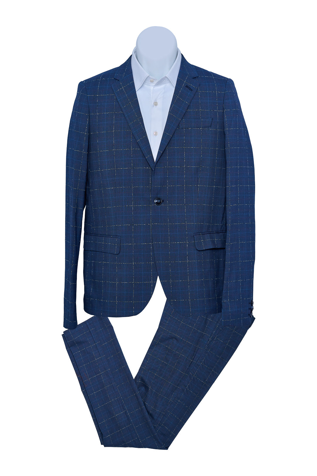 Electric Blue Check Suit