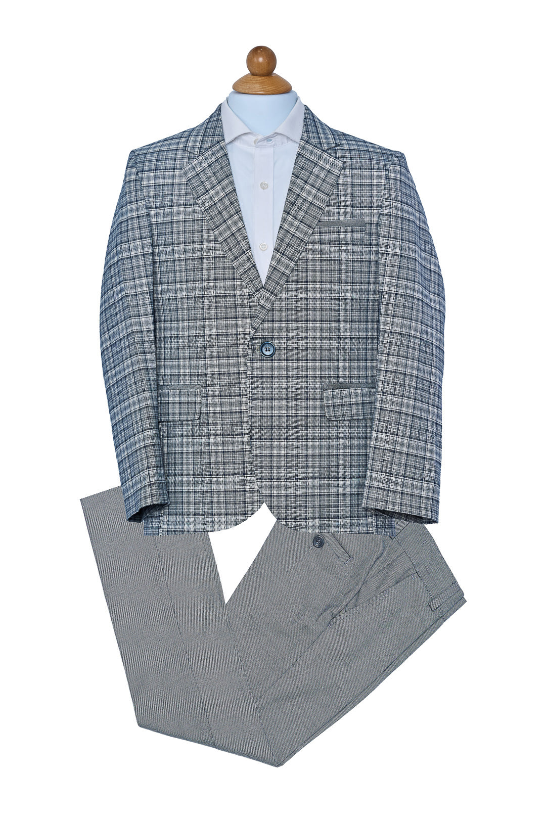 Light Gray & Navy Check Suit