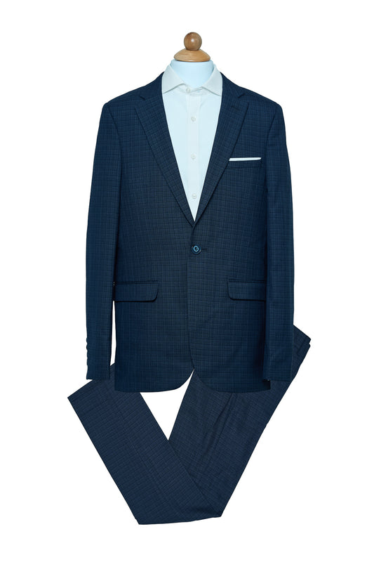 NEW Navy Check Patterned Suit