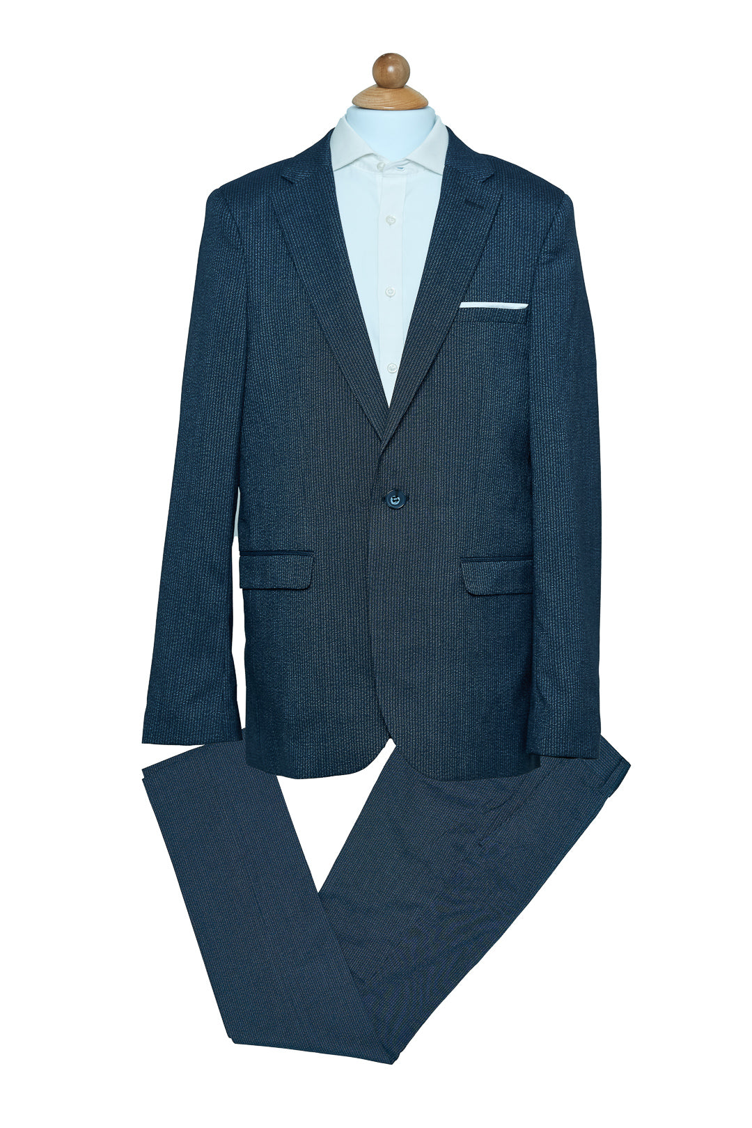Striped Patterned Navy Suit