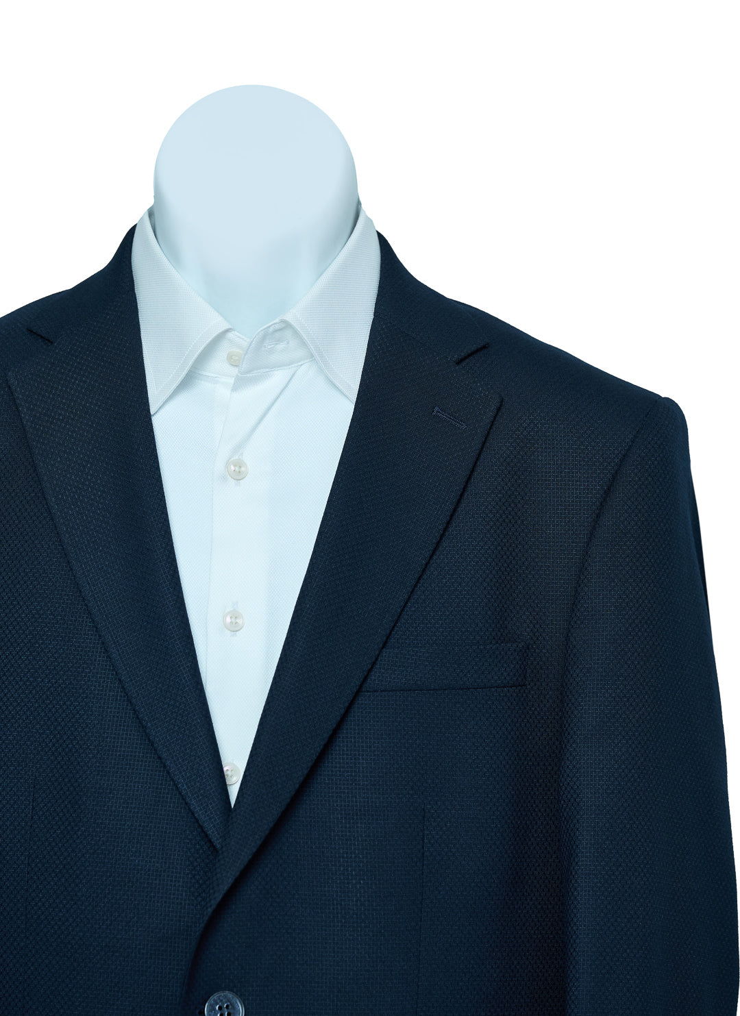 NEW Navy Blue Piqué Patterned Suit