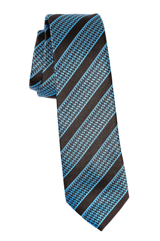 Silk Rep Brown & Light Blue Tie