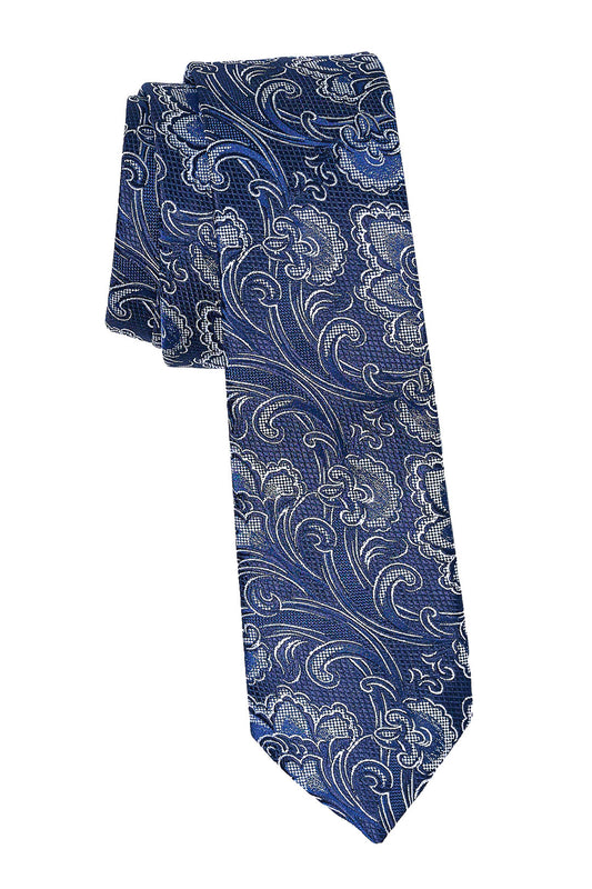 Silk Floral Blue Tie