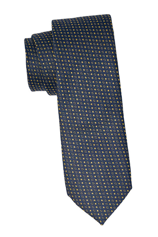 Yellow Circle Silk Tie