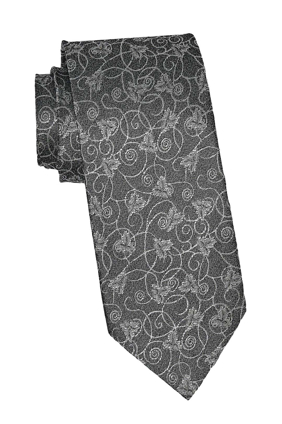 Flower Patterned Gray Tie