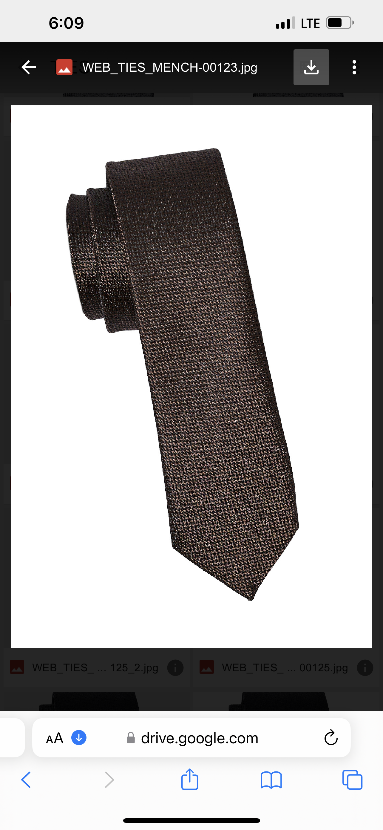 Brown Embroidered Tie
